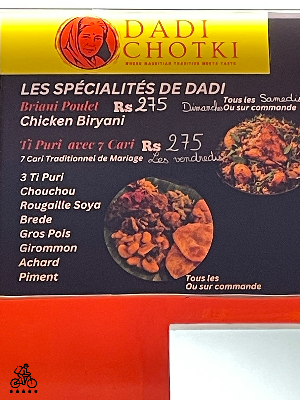 Dadi Chotki Menu