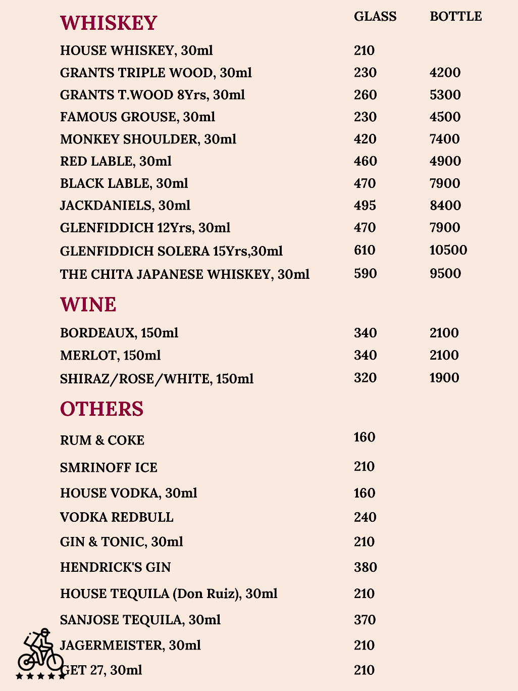 Hich Lounge Menu