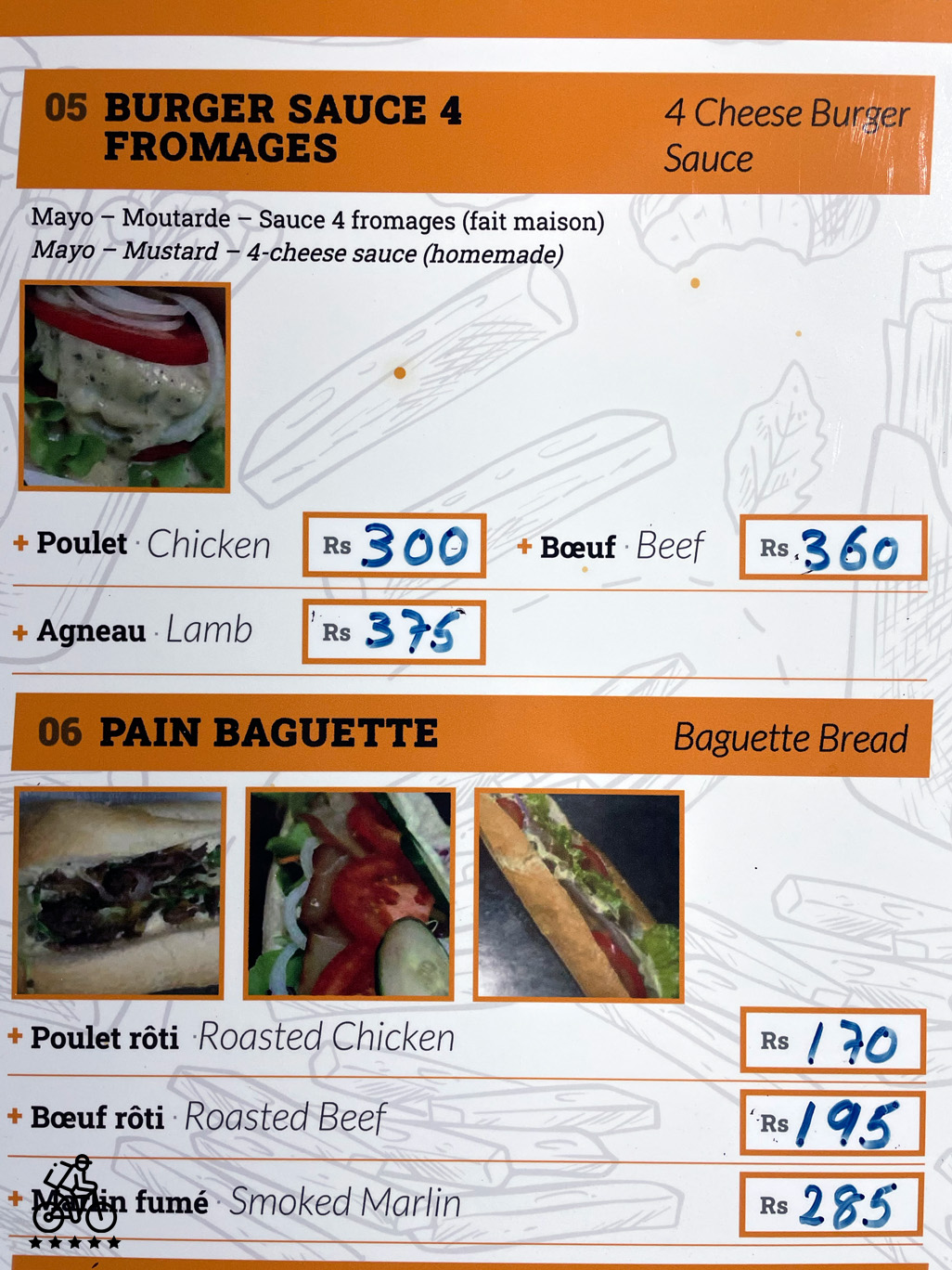 Jeanno Burger Menu