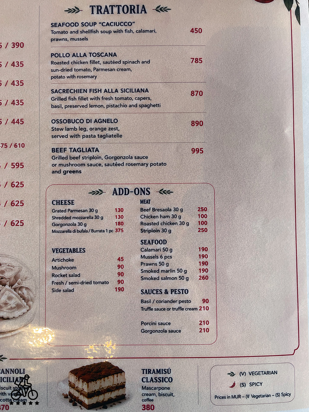 Pomodoro Pizzeria Menu