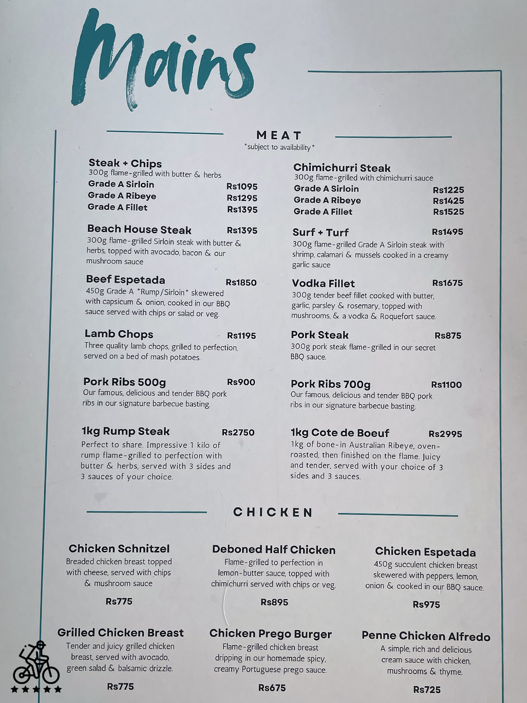 Beach House  Menu