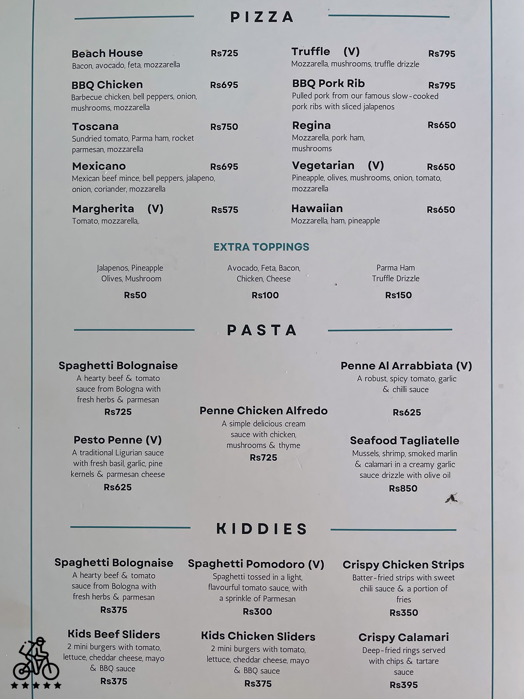 Beach House  Menu
