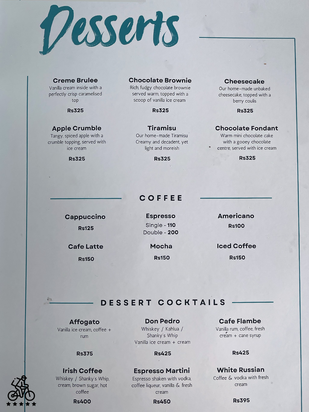 Beach House  Menu