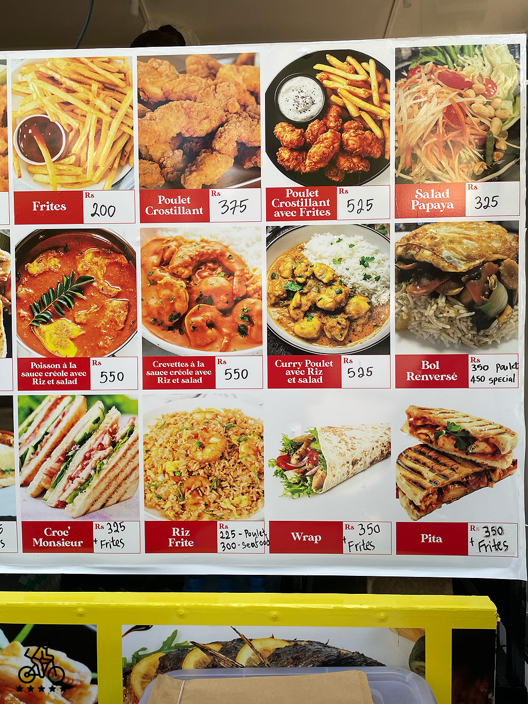 Paradis De Nourriture Menu