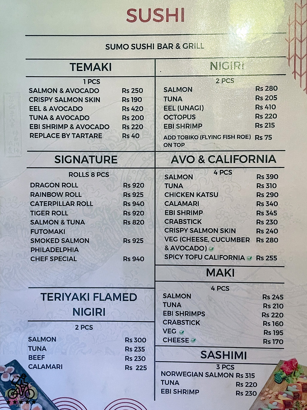 Sumo Sushi Menu