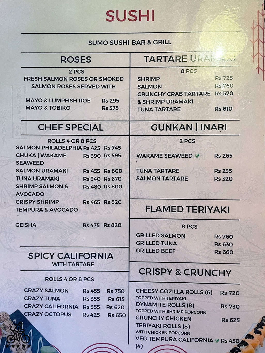 Sumo Sushi Menu