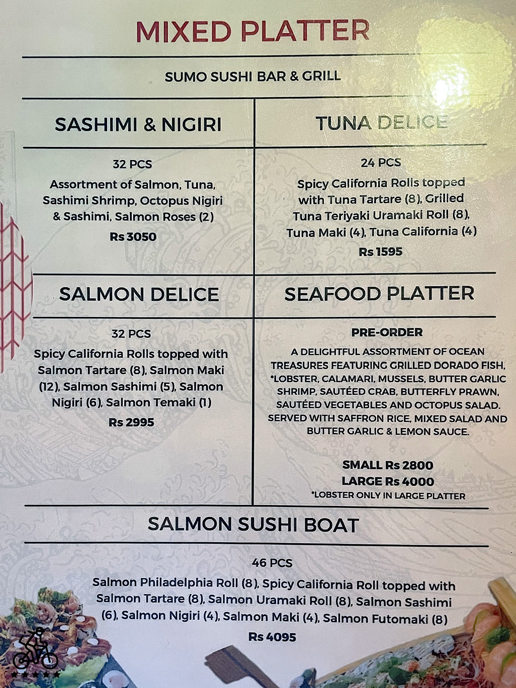 Sumo Sushi Menu