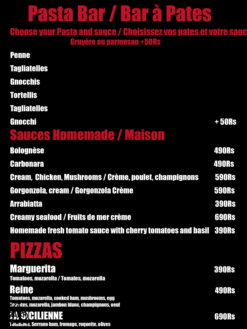 Kill Bill Sushi Menu