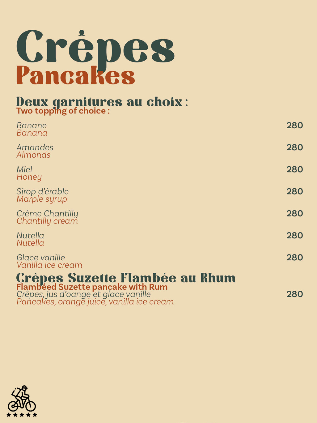 Le Kiosk Menu