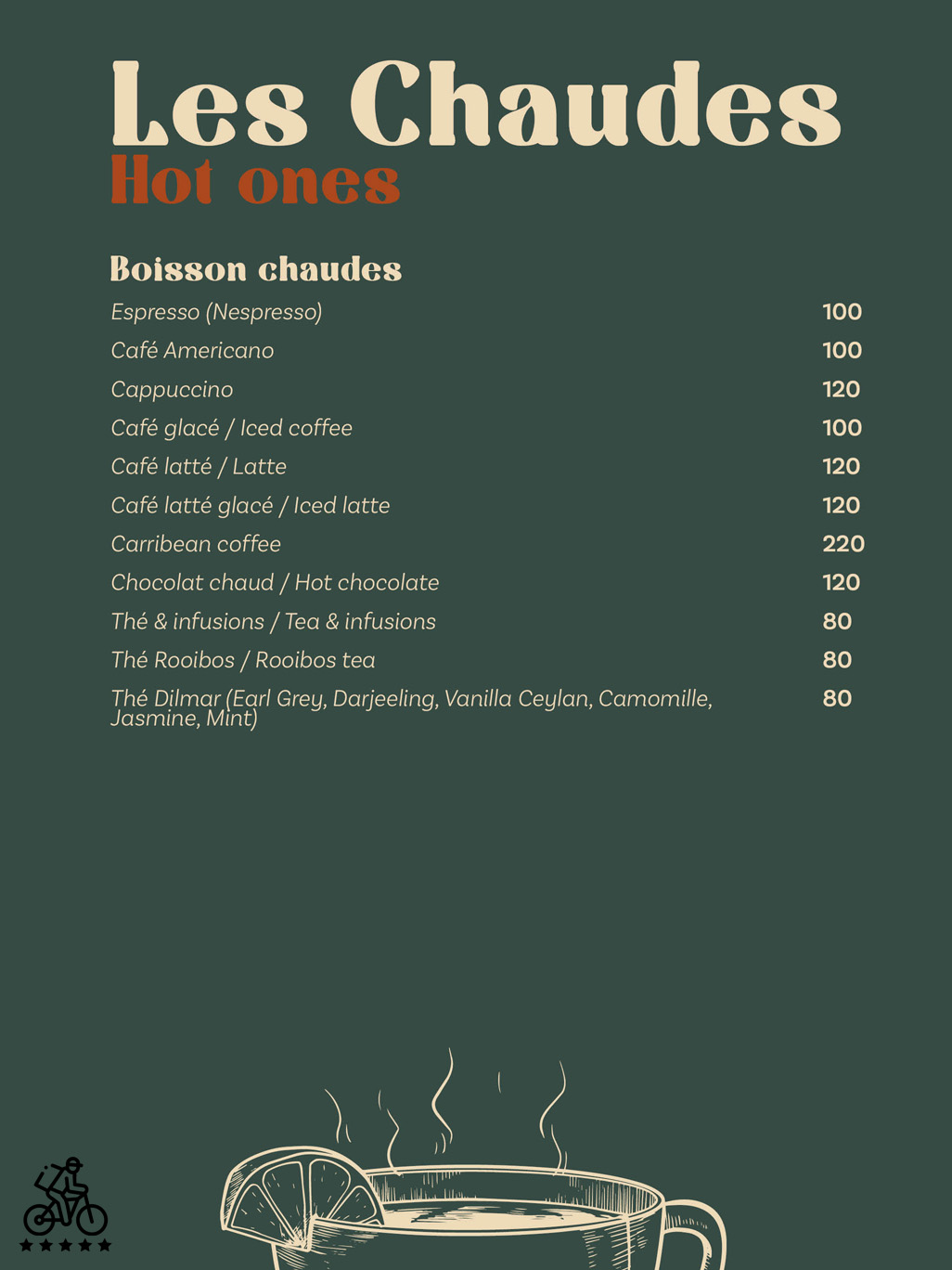 Le Kiosk Menu