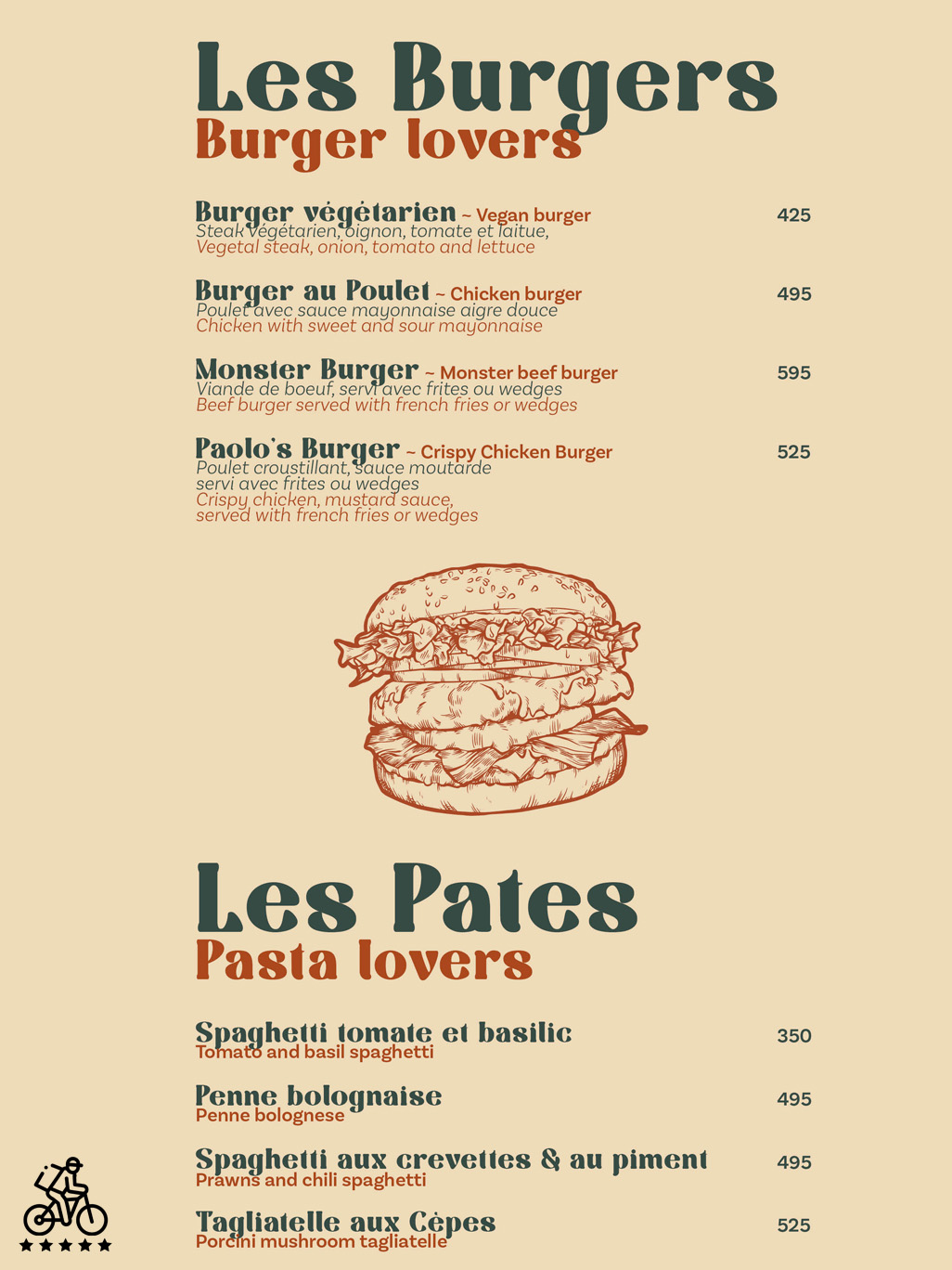 Le Kiosk Menu
