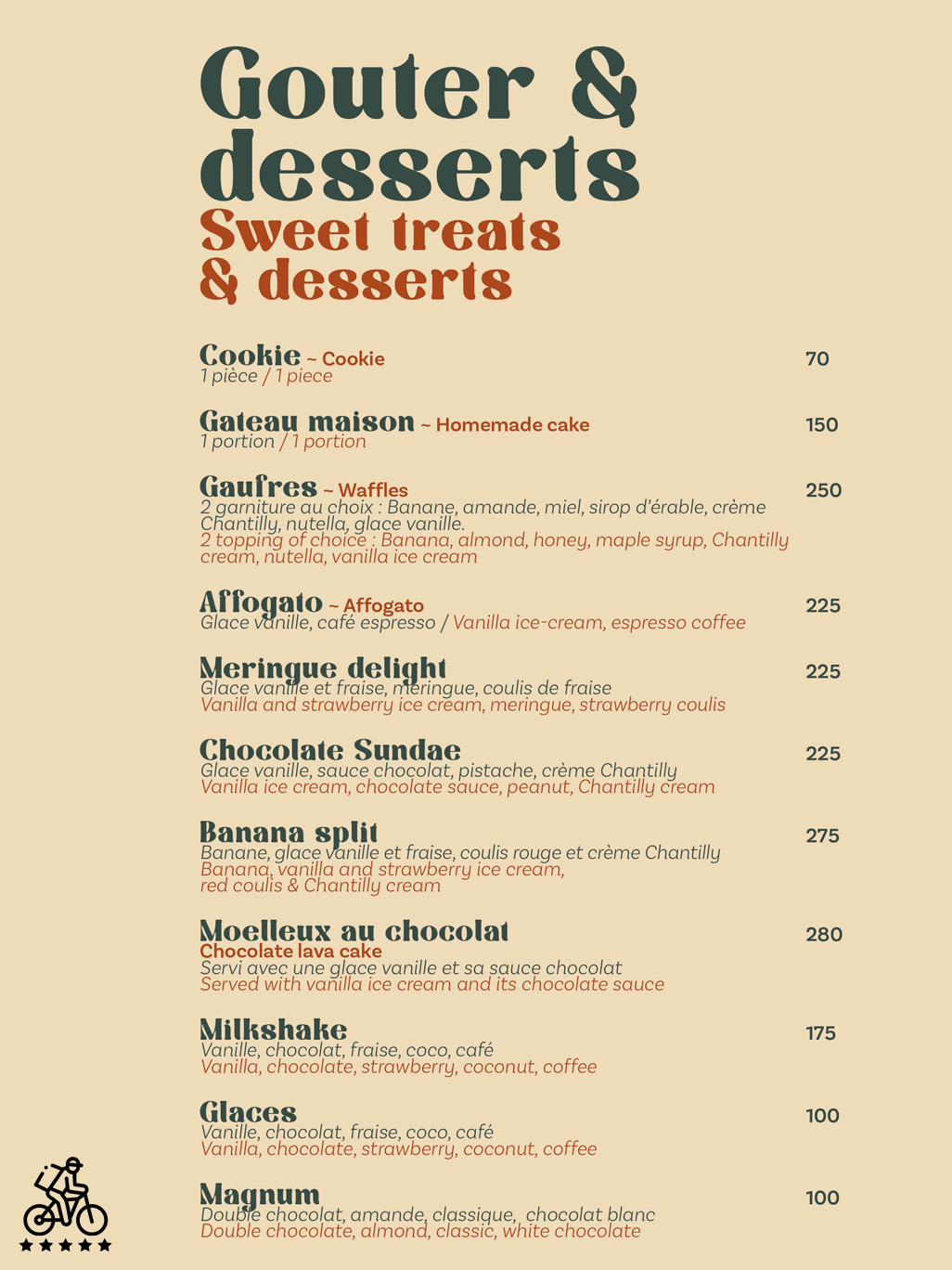 Le Kiosk Menu